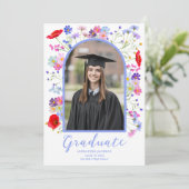 Farbenfrohe Wildblume Stilvolles Arch Graduate Fot Ankündigung (Stehend Vorderseite)