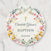 Farbenfrohe Wildblume Taufe Geschenkanhänger (Vorderseite)