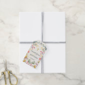 Farbenfrohe Wildblume Taufe Geschenkanhänger (Mit Garn)