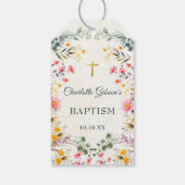 Farbenfrohe Wildblume Taufe Geschenkanhänger (Rückseite)