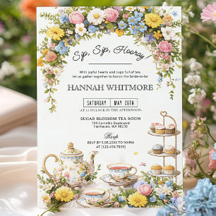 Farbenfrohe Wildblume Tee Party Brautparty Einladung