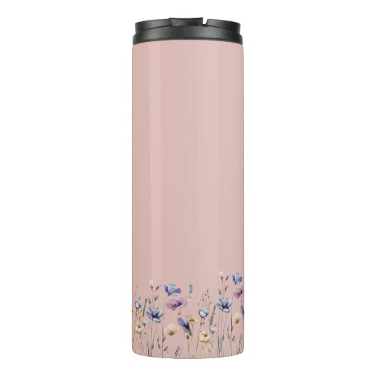 Farbenfrohe Wildblume Thermosbecher (Rückseite)