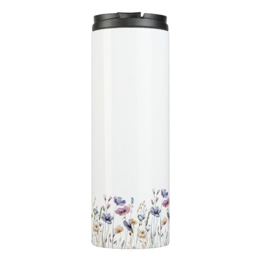 Farbenfrohe Wildblume Thermosbecher (Rückseite)