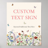 Farbenfrohe Wildblume und Schmetterlinge Poster (Vorne)