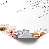 Farbenfrohe Wildblume | Unterschrift Drinks Poster (Ecke)