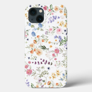 Farbenfrohe Wildblume Wasserfarbe Wiese Case-Mate iPhone Hülle