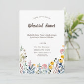 Farbenfrohe Wildblume Wasserfarbe Wiese Einladung (Stehend Vorderseite)