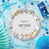 Farbenfrohe Wildblume Wasserfarbe Wiese Pappteller (Party)