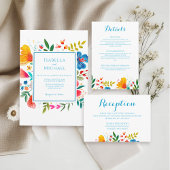 Farbenfrohe Wildblume Wasserfarbener Hochzeitsstil Begleitkarte