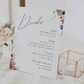 Farbenfrohe Wildblume | Wedding Drinks Menu Pedest Sockelschild