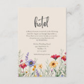 Farbenfrohe Wildblume Wedding Hotel Beige Begleitkarte (Vorderseite)
