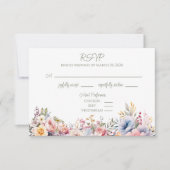 Farbenfrohe Wildblume Wedding RSVP Card (Vorderseite)