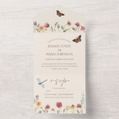 Farbenfrohe Wildblume Whimsical Wedding All In One Einladung (Innen Boden)