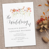 Farbenfrohe Wildblume Wiese Elegantes Skript Einladung