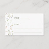 Farbenfrohe Wildblume Wiese Hochzeit flache Platzk Platzkarte (Vorderseite)