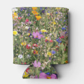 Farbenfrohe Wildblume Wiese, lebendiges Muster. Dosenkühler (Rückseite)