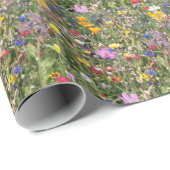 Farbenfrohe Wildblume Wiese, lebendiges Muster. Geschenkpapier (Rolleneckpunkt)