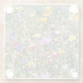 Farbenfrohe Wildblume Wiese, lebendiges Muster. Glasuntersetzer (Rückseite)