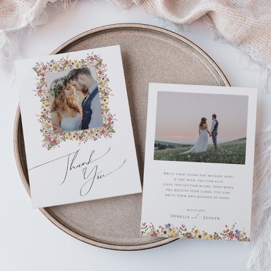 Farbenfrohe Wildblume | Wiesenflatter-Foto Dankeskarte