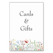 Farbenfrohe Wildblume Wiesenkarten & Geschenke Unt Tischnummer (Rückseite)