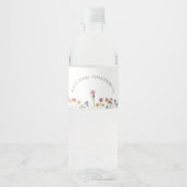 Farbenfrohe Wildblume Wild und ein kräftiger Gebur Wasserflaschenetikett (Vorderseite)