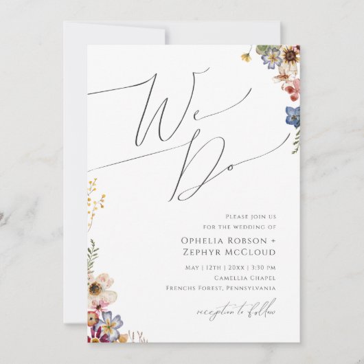 Farbenfrohe Wildblume | Wir laden Hochzeiten ein Einladung (Vorderseite)