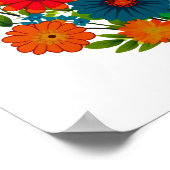 Farbenfrohe Wildblume, Zimmerdekor für Mädchen Poster (Ecke)