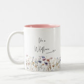 Farbenfrohe Wildblume Zweifarbige Tasse (Links)