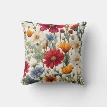 Farbenfrohe Wildblumen auf weißem Hintergrund