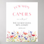 Farbenfrohe Wildblumen Baby Showkandies Spiel Poster (Vorne)