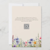 Farbenfrohe Wildblumen Beige Elegante Hochzeit Einladung (Rückseite)