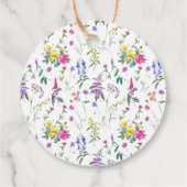 Farbenfrohe Wildblumen Blumenkalligrafie Geschenkanhänger (Rückseite)