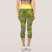 Farbenfrohe Wildblumen Capri Leggings (Rückseite)
