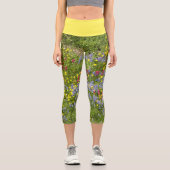 Farbenfrohe Wildblumen Capri Leggings (Vorderseite)