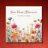 Farbenfrohe Wildblumen Der blühende Blumengarten Quadratische Visitenkarte