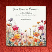 Farbenfrohe Wildblumen Der blühende Blumengarten Quadratische Visitenkarte