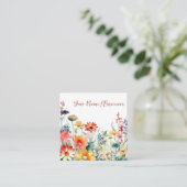 Farbenfrohe Wildblumen Der blühende Blumengarten Quadratische Visitenkarte (Stehend Vorderseite)
