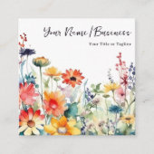 Farbenfrohe Wildblumen Der blühende Blumengarten Quadratische Visitenkarte (Vorderseite)