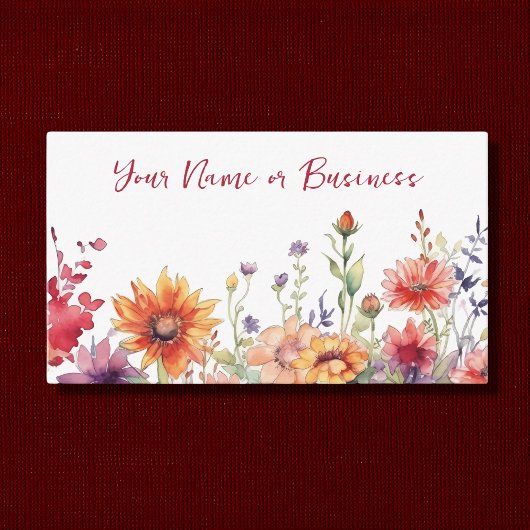 Farbenfrohe Wildblumen Der blühende Blumengarten Visitenkarte