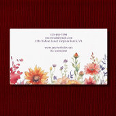 Farbenfrohe Wildblumen Der blühende Blumengarten Visitenkarte