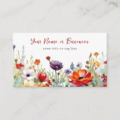 Farbenfrohe Wildblumen Der blühende Blumengarten Visitenkarte (Vorderseite)