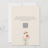 Farbenfrohe Wildblumen Elegante Beige Hochzeit Einladung (Rückseite)