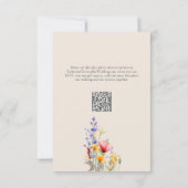 Farbenfrohe Wildblumen Elegante Beige Hochzeit RSVP Karte (Rückseite)