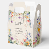 Farbenfrohe Wildblumen Elegante Beige Kleine Hochz Geschenkschachtel (Geöffnet)