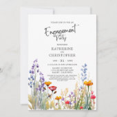Farbenfrohe Wildblumen Elegante Engagement Party Einladung (Vorderseite)