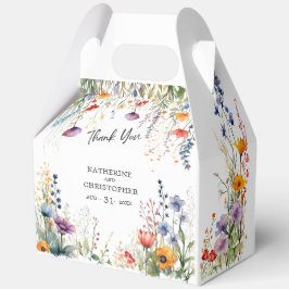 Farbenfrohe Wildblumen Elegante Große Hochzeit Geschenkschachtel