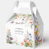 Farbenfrohe Wildblumen Elegante Große Hochzeit Geschenkschachtel (Rückseite)