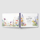 Farbenfrohe Wildblumen Elegante Hochzeit Gästebuch (Voll)