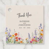 Farbenfrohe Wildblumen Elegante Hochzeit Vielen Da Geschenkanhänger (Vorderseite)