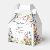Farbenfrohe Wildblumen Elegante Kleine Hochzeit Geschenkschachtel (Rückseite)